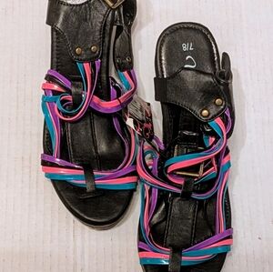 VEE VEE Multicolor Strappy Wedge Heel Ladies Sandals Size 7-8 NWT NEW WITH TAGS